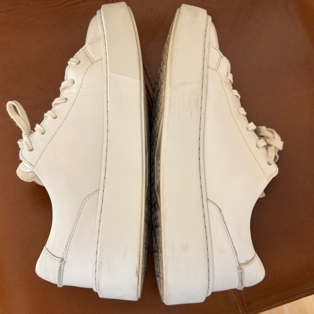 Clarks White Leather Platform-Style Sneakers - Picture 7 of 9
